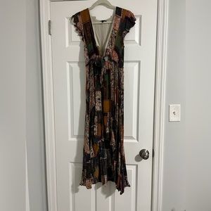 Olivaceous Maxi Dress with Tie-front